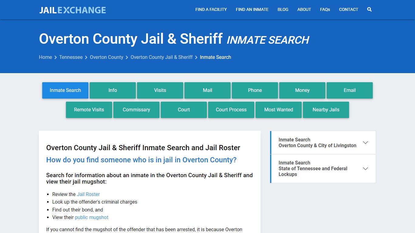 Overton County Jail & Sheriff Inmate Search - Jail Exchange